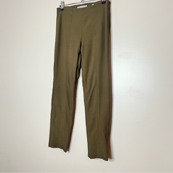 Vince XS Flat Front Stretchy Ankle Cropped Trouser Dress Casual Pant Green Brown - Picture 2 of 10